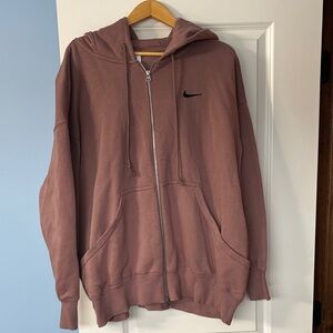 Nike Women's Hoodie in Mauve with Black Logo